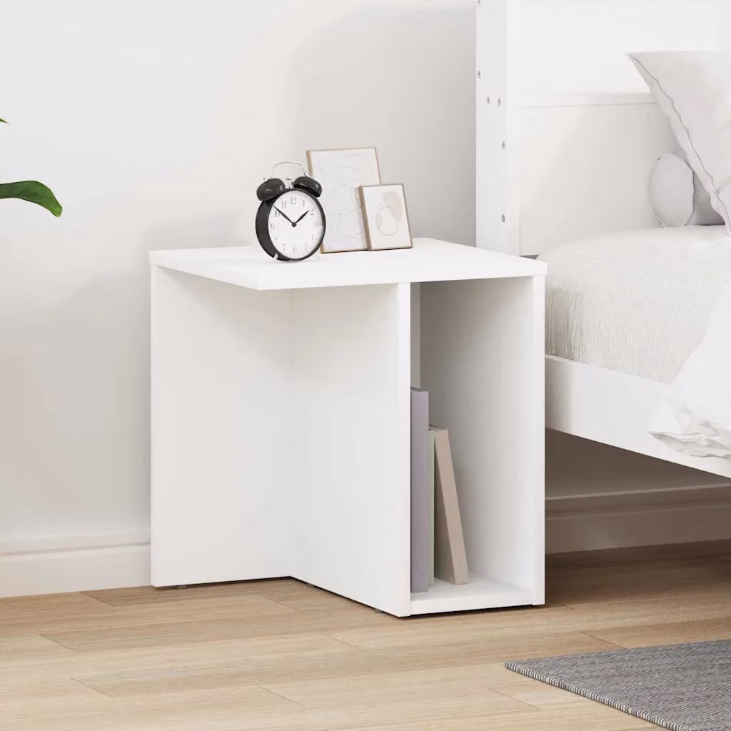 Tavolino moderno vidaXL bianco in legno ingegnerizzato MDF L/P/H: 37 x 32 x 40 cm