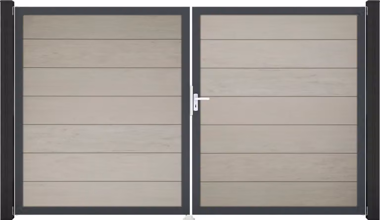 GroJa anta Solid Grande noce co-ex DIN sinistra 300x180x4 cm telaio in alluminio DB 703, 2 ante