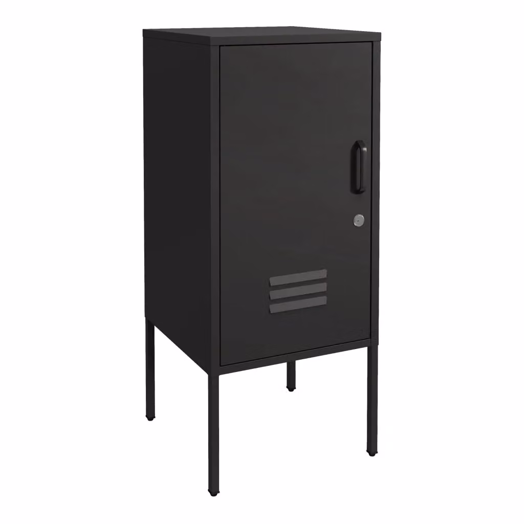 Set di 2 comodini en.casa in metallo nero opaco stile industrial H 82 x L 35 x P 35 cm – 2