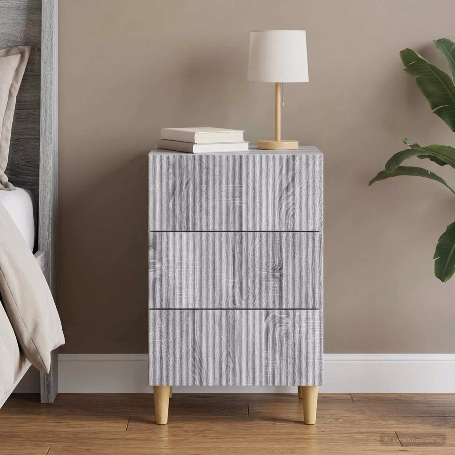 Armadio da Notte vidaXL Grigio Sonoma L: 43 cm, P: 41 cm, H: 66,5 cm