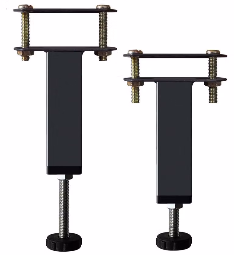 Supporto centrale per letti, altezza 20-27 cm, set da 2, metallo, colore nero