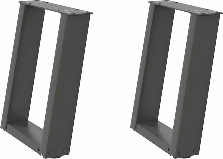 Gambe per Tavolino da Caffè a Forma di U 2 pz Antracite 28x(42-43) cm Acciaio