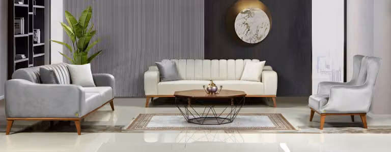 Sofagarnitur Italienischer Stil Sitzgarnitur Polstergarnitur Sofa Couch 3+3+1