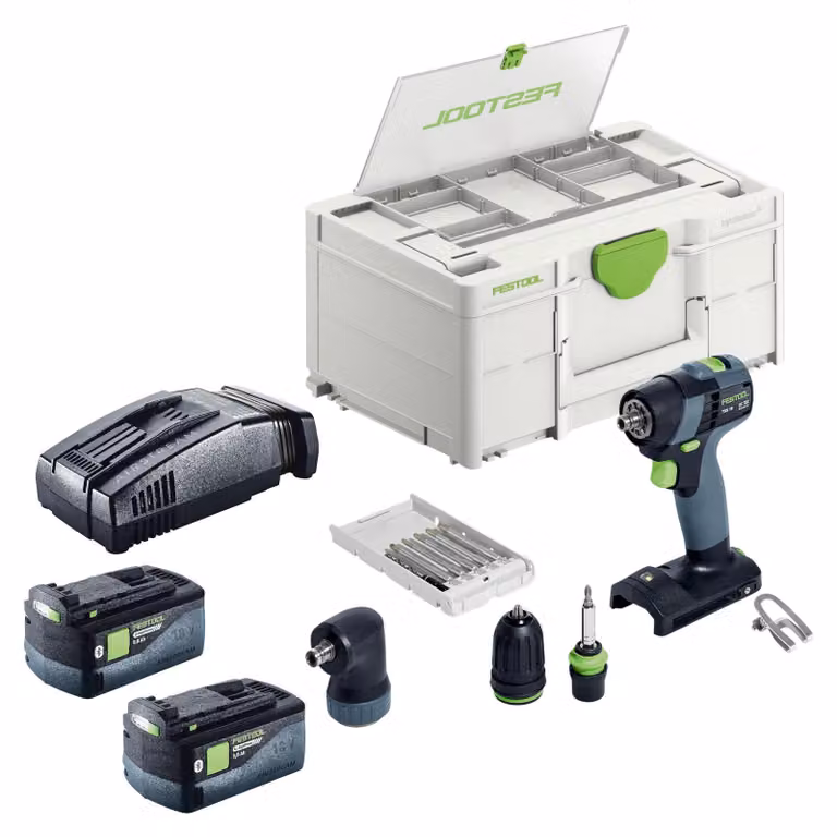 Set base Festool TXS 18 - Avvitatore a batteria 18 V 40 Nm Brushless + 2 batterie da 5,0 Ah + caricabatterie rapido + Systainer