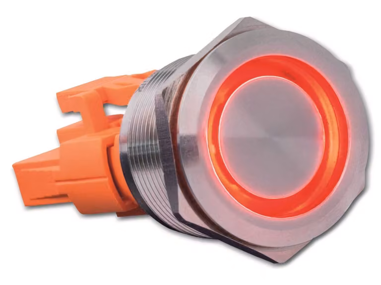 Joy-it BUTTON22B-L-RD Interruttore a pulsante 250 V/AC 7 A 1 x On/(Off) IP67, IK10 a scatto 1 pz