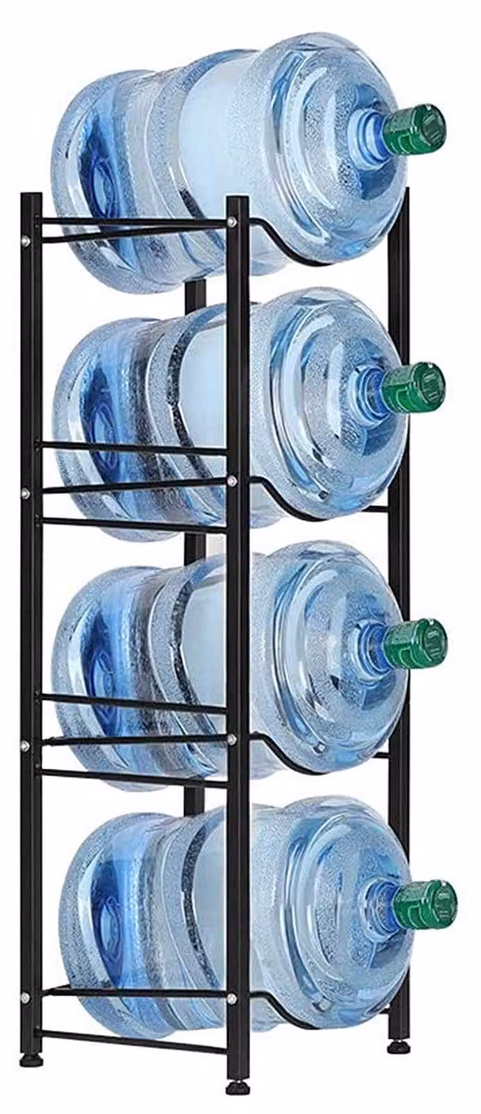 Portabottiglie da 4 livelli, per bottiglie d'acqua da 5 galloni, scaffale robusto, ideale per la cucina