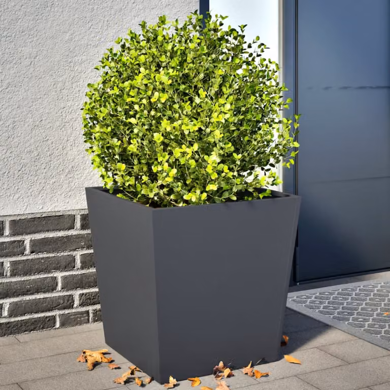 Set di 2 fioriere da giardino vidaXL in acciaio color antracite L/P/H: 50 x 50 x 50 cm