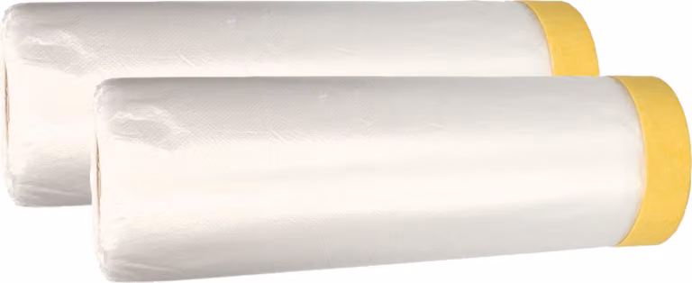 Set di 2 pellicole di mascheratura KOTARBAU® con nastro adesivo 200mm x 20m per lavori di pittura e ristrutturazione