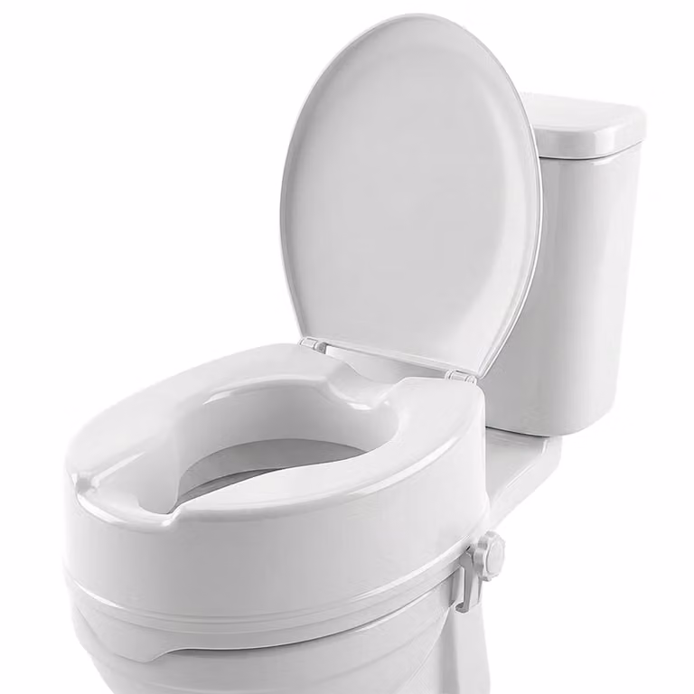 Rialzo per sedile WC con coperchio Mobiclinic 10 cm Titán per adulti Rialzo per WC adattabile Bianco