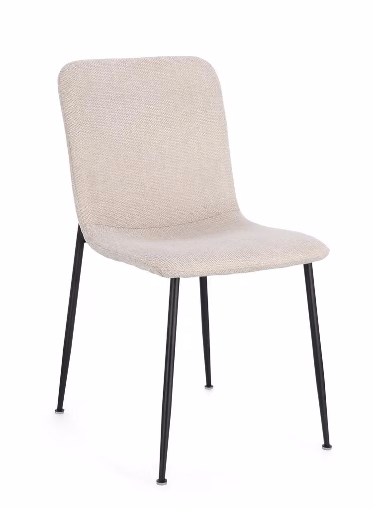Set di 4 sedie RINAS beige e gambe acciaio nero