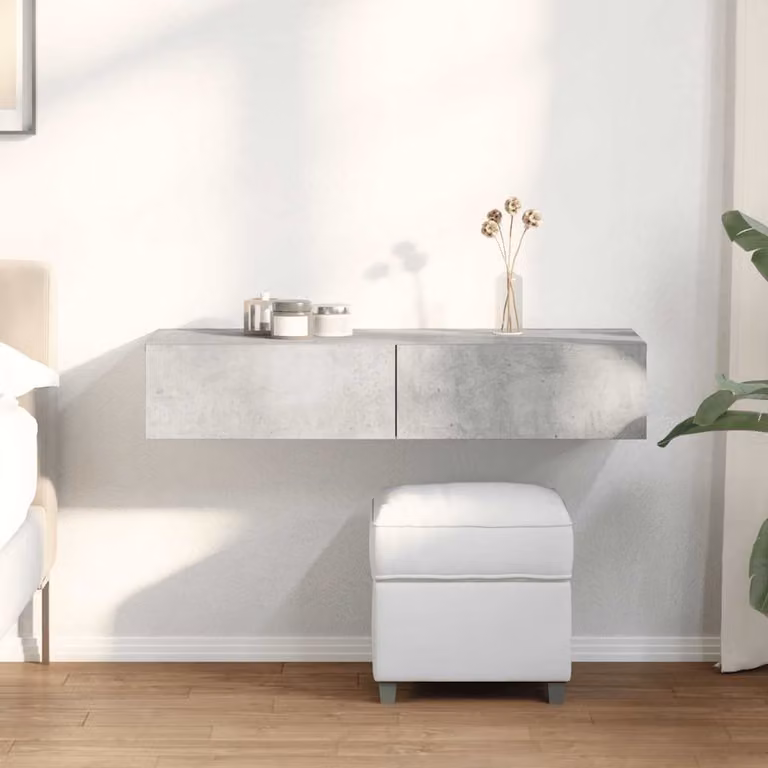 Scaffale a parete con cassetti vidaXL Grigio L: 100 cm, P: 36 cm, H: 19 cm in legno e MDF