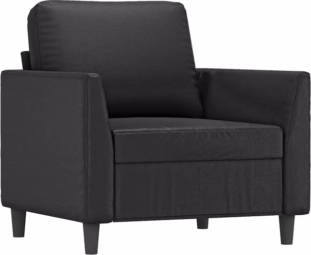 Poltrona Relax Recliner Design in Similpelle Nera con Braccioli e Struttura in Metallo – 1