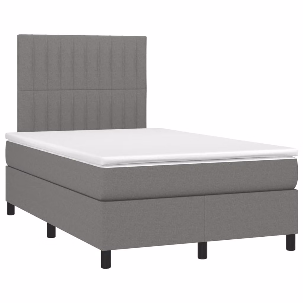 Maison Exclusive - Letto a Molle Materasso e LED Grigio Scuro 120x190cm in Tessuto