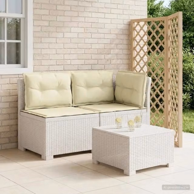 Divano da esterno-Divano da Giardino a 2 Posti con Cuscini Aspetto Rattan PP 204714
