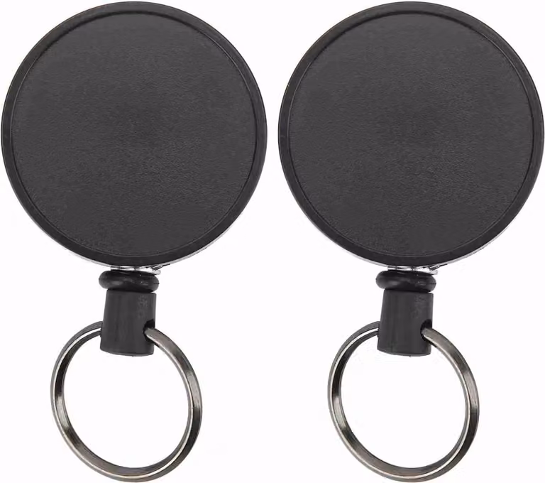 2pcs Rullo retrattile chiave formaggio cavo in acciaio inox antifurto portachiavi per uso esterno