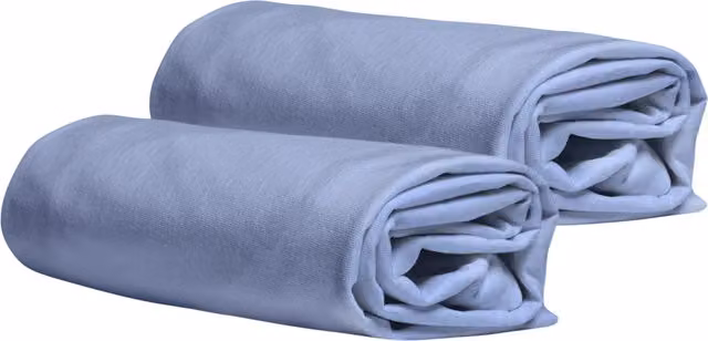DaunenStep Set di 2 federe copricuscino in jersey Vivacolor blu con chiusura a zip