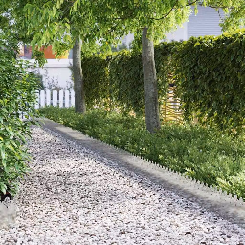 Bordure per prato 10 pcs Argento 103 x 0,05 x 22 cm