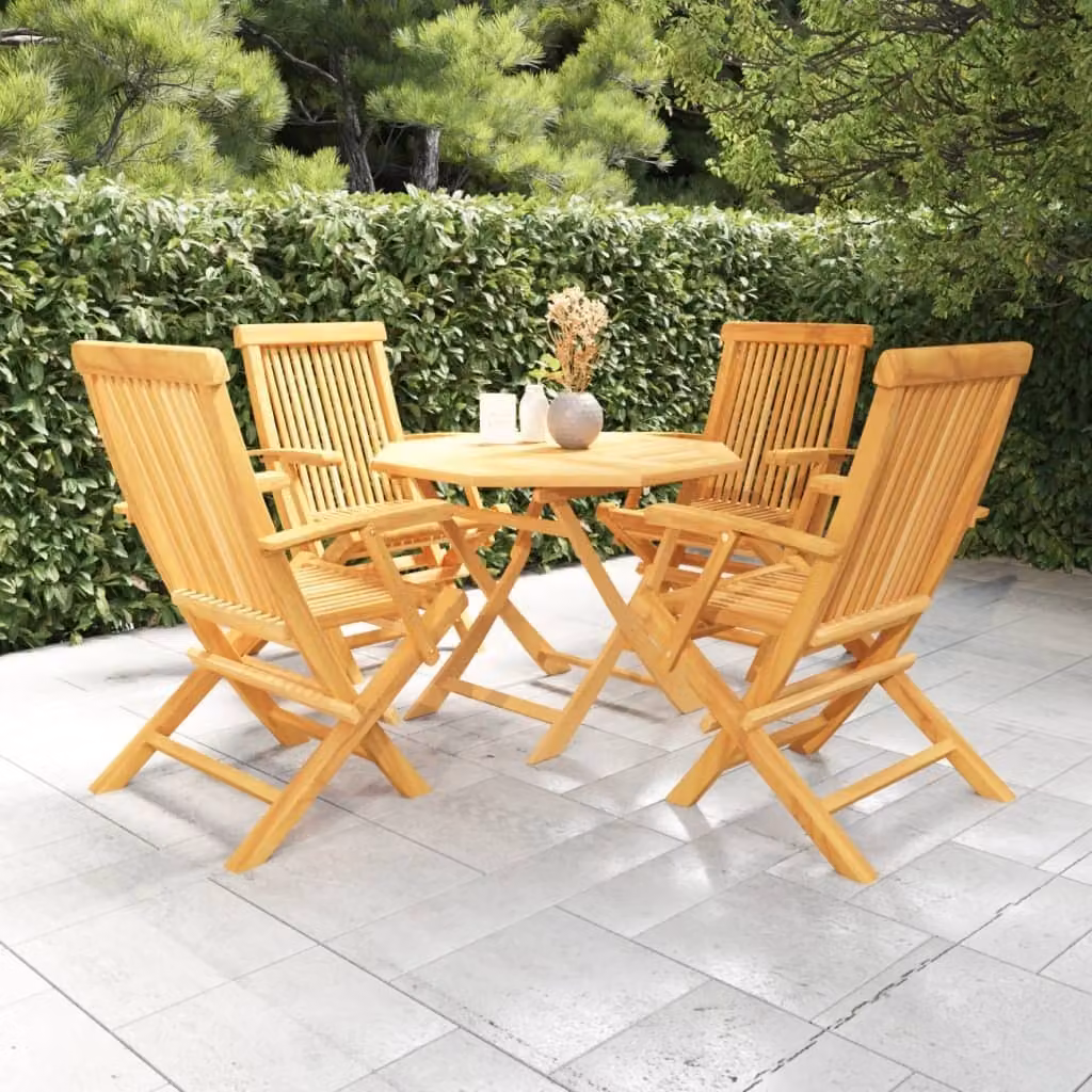 Maison Exclusive - Set da Pranzo da Giardino 5 pz in Legno Massello di Teak