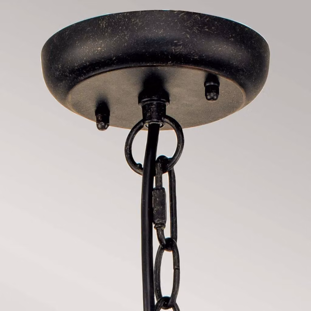 Lampada sospesa da esterno classica Cleveland Elstead in bronzo e nero con vetro trasparente e attacco E27 – 2