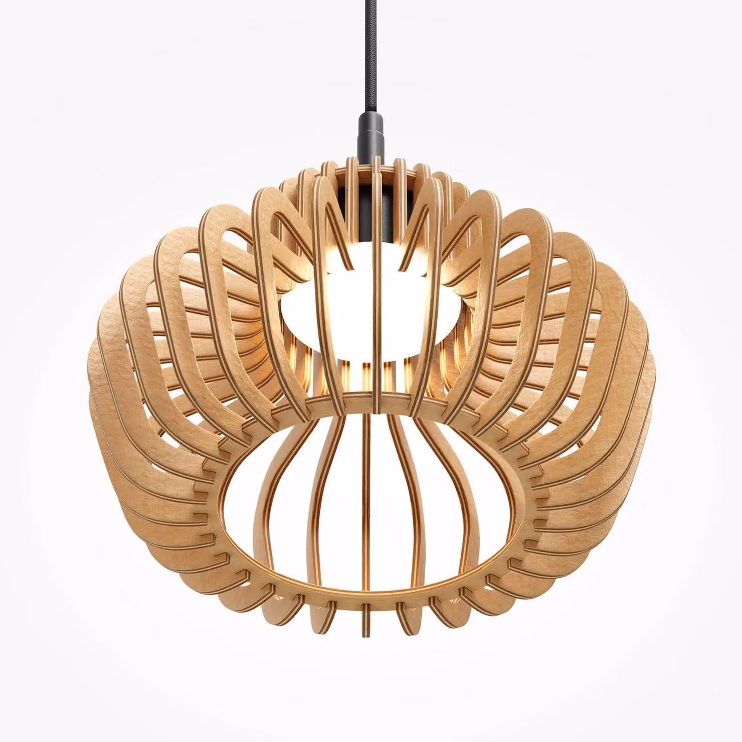 Maytoni Lampada a sospensione Namiki, Legno chiaro, Soggiorno / Sala da pranzo, Legno, Moderno, Lampada a sospensione