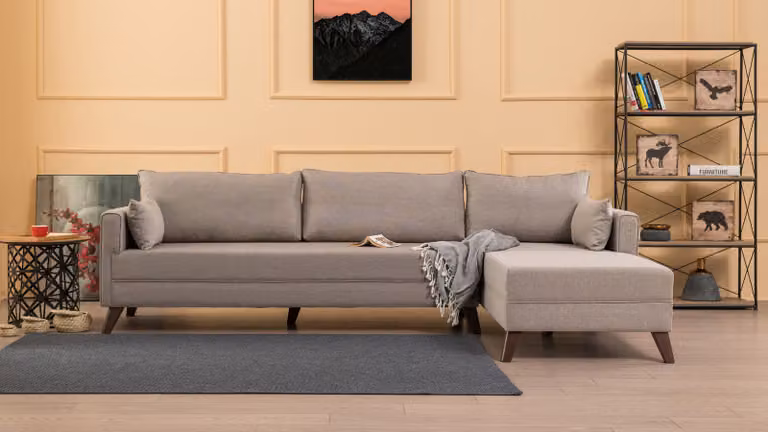 Hanah Home, Bella- BLC1513, crema, divano letto, struttura: Legno / MDF
