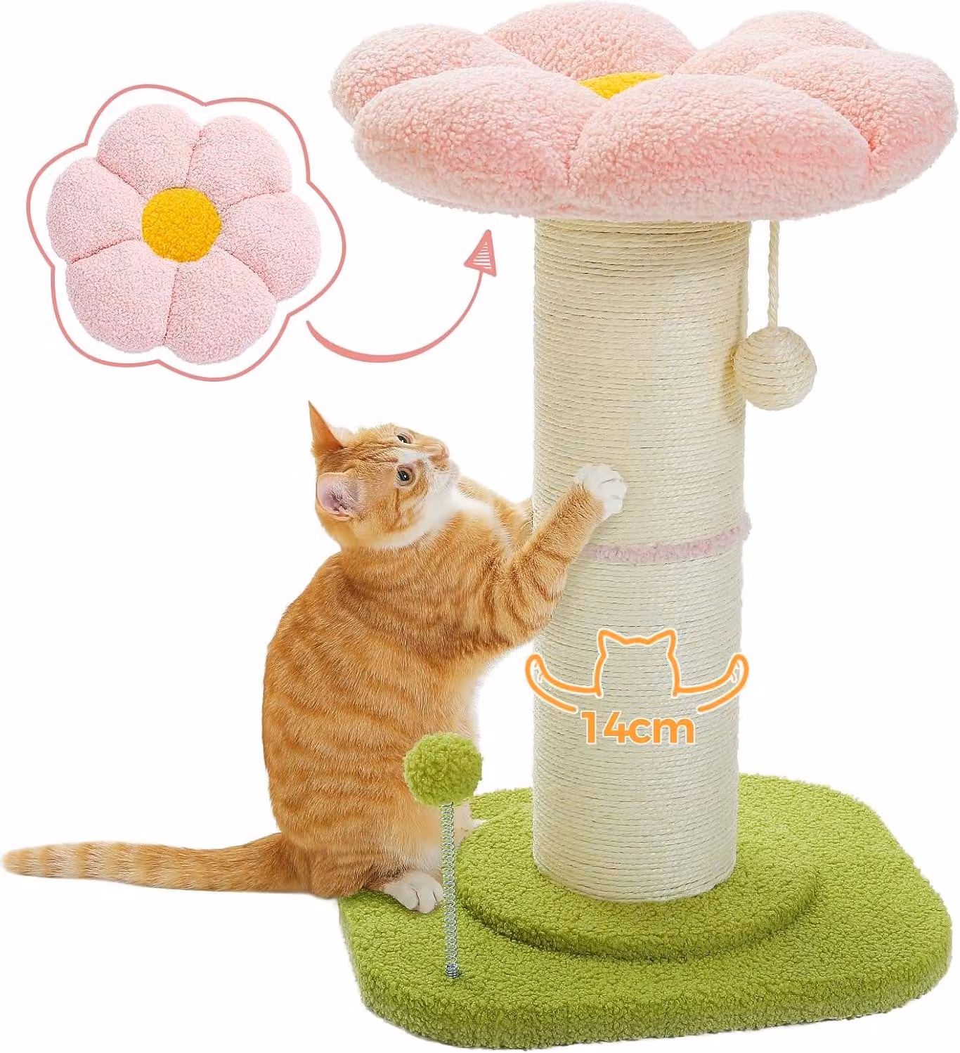 Graffiatoio per gatti - tiragraffi alto - 1 pezzo - rosa