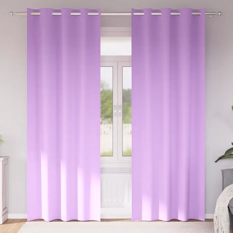 Set di 2 tende blackout vidaXL in poliestere con anelli, colore viola, H: 260 cm x L: 140 cm