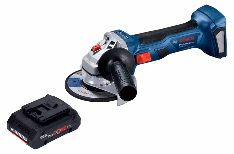 Bosch GWS 18V-7 Smerigliatrice angolare professionale a batteria 18 V 115 mm senza spazzole + 1x batteria ricaricabile ProCORE 4,0 Ah - senza caricabatterie