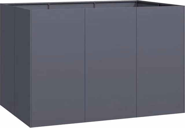 Fioriera a cassetta in acciaio antracite per orto e giardino L: 120 cm, P: 80 cm, H: 80 cm – 1