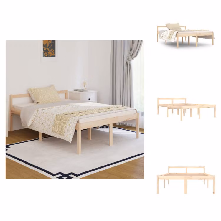 vidaXL Letto Senior 135x190 cm in pino massiccio - Letti e strutture letto