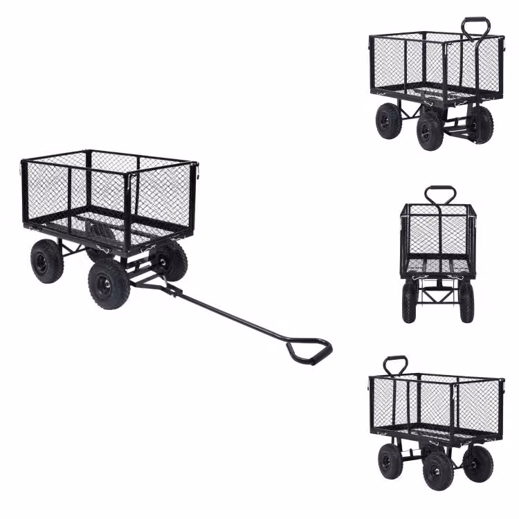 vidaXL Carrello da giardino nero 350 kg - Carrello e carrello a mano