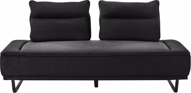 Divano a 3 posti in tessuto Divano nero Gambe in ferro Tessuto intrecciato Schienale regolabile Moderno
