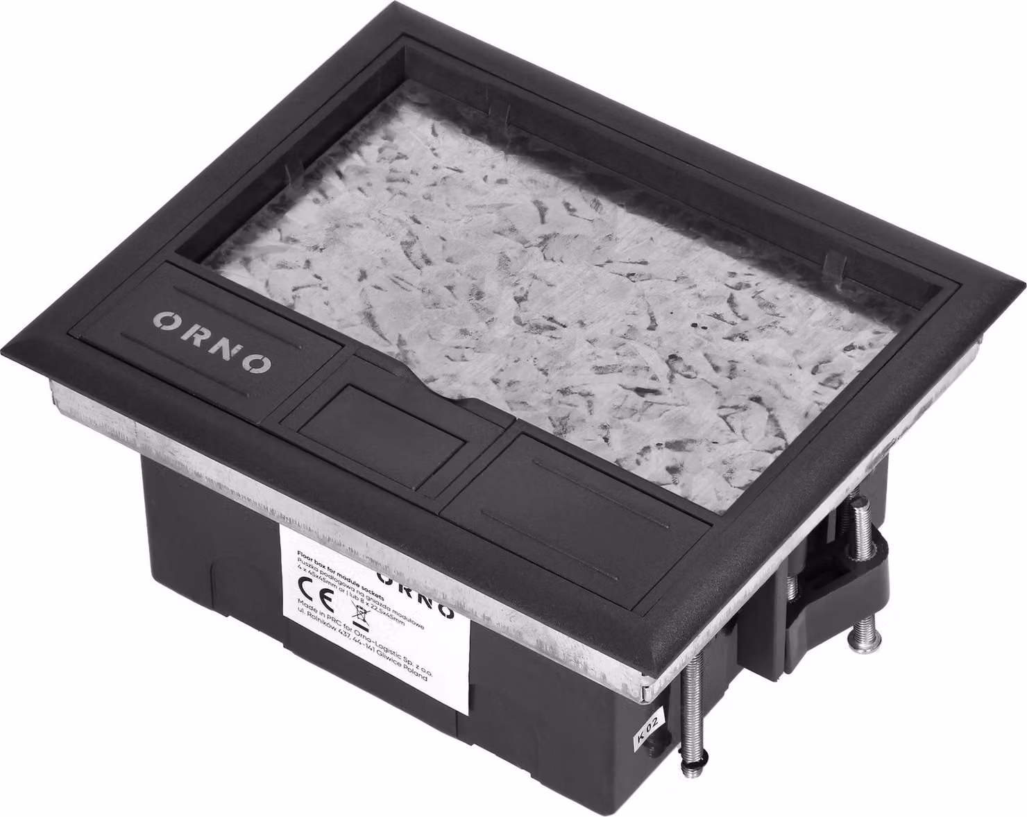 Scatola a pavimento per prese modulari 4 x 45x45 mm o 8 x 22,5x45 mm