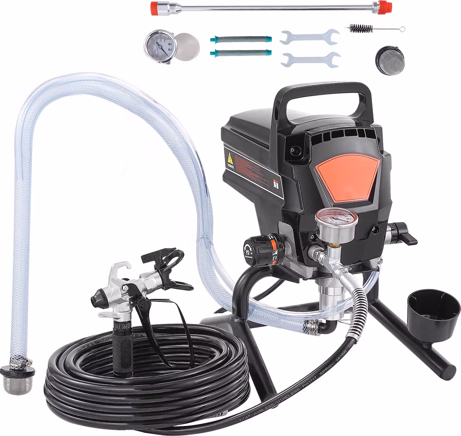 SucceBuy Stand Spruzzatore di vernice airless, 950 W 3000 PSI spruzzatore elettrico ad alte prestazioni per la pittura fine e uniforme, dispositivo portatile per la casa, mobili, recinzioni, uso interno ed esterno