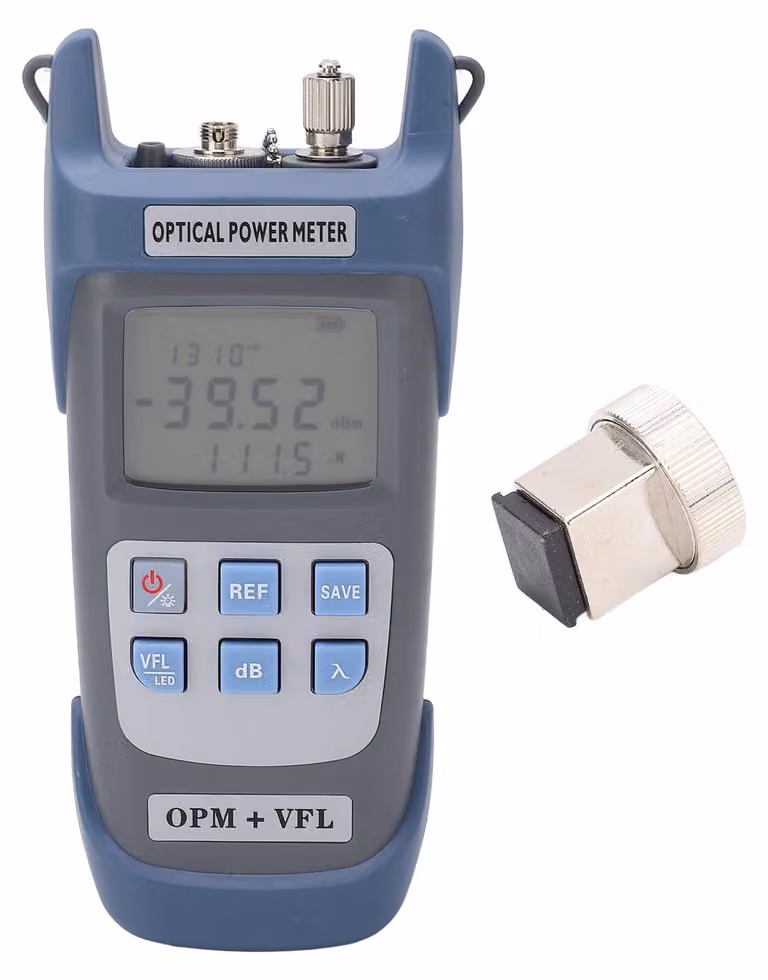 Misuratore di potenza per fibra ottica, alta efficienza, 10 MW, tester di distanza di uscita fino a 10 km con luce a LED
