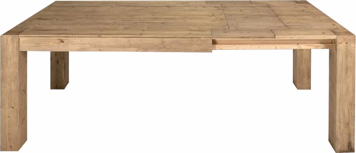Milani Home - tavolo da pranzo allungabile 90 x 180/230/280 cm, legno abete naturale