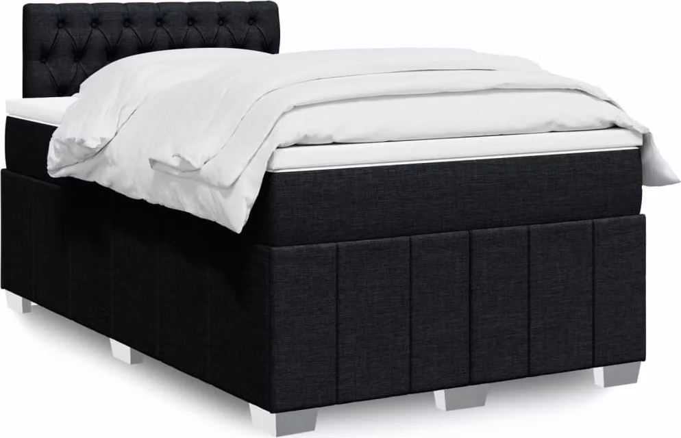 Maison Exclusive - Letto boxspring con materasso nero 120x190 cm Tessuto