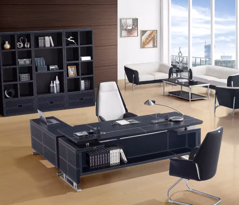 Eckschreibtisch Schreibtische Leder Computertisch Schreibtisch Tisch Büro Tische