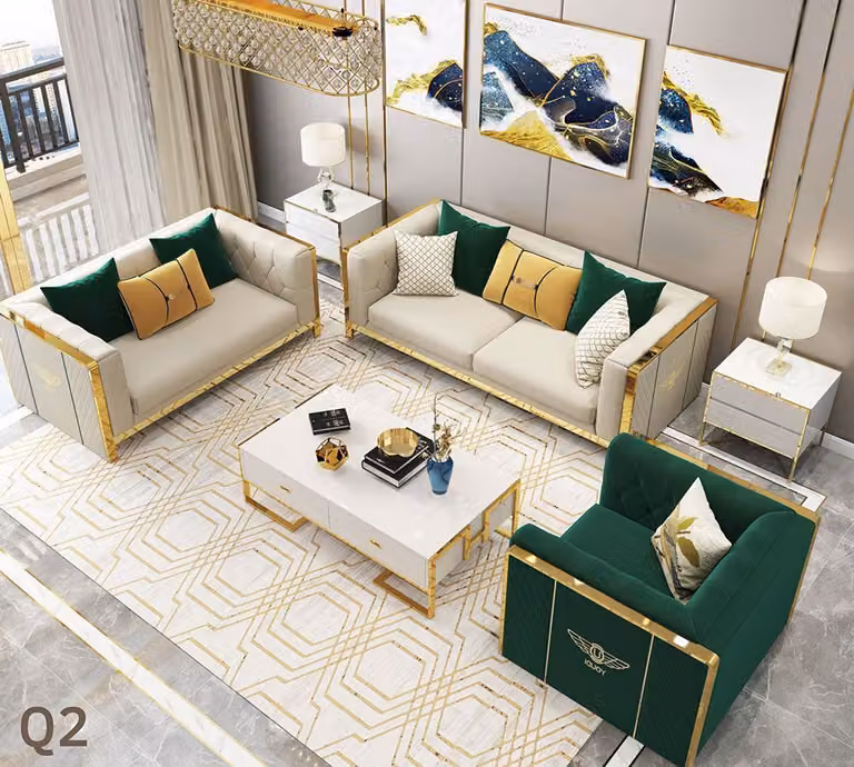 Sofagarnitur 3+2+1 Sitzer Set Design Sofas Polster Couchen Leder Relax Moderne