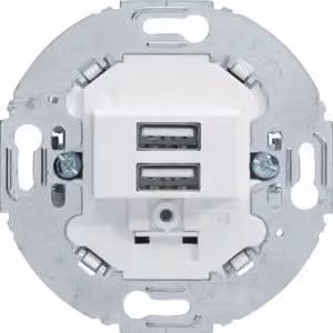 Presa di ricarica USB 230 V, 2x 3 A, bianco polare - Alimentatore USB doppio, bianco 260219