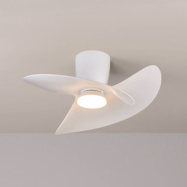 Mantra Iluminación Ventilatore da soffitto LED Ona, bianco, CC, silenzioso, CCT, 70 cm dimmerabile, Bianco / Opale, Soggiorno / Sala da pranzo, Metallo, Moderno