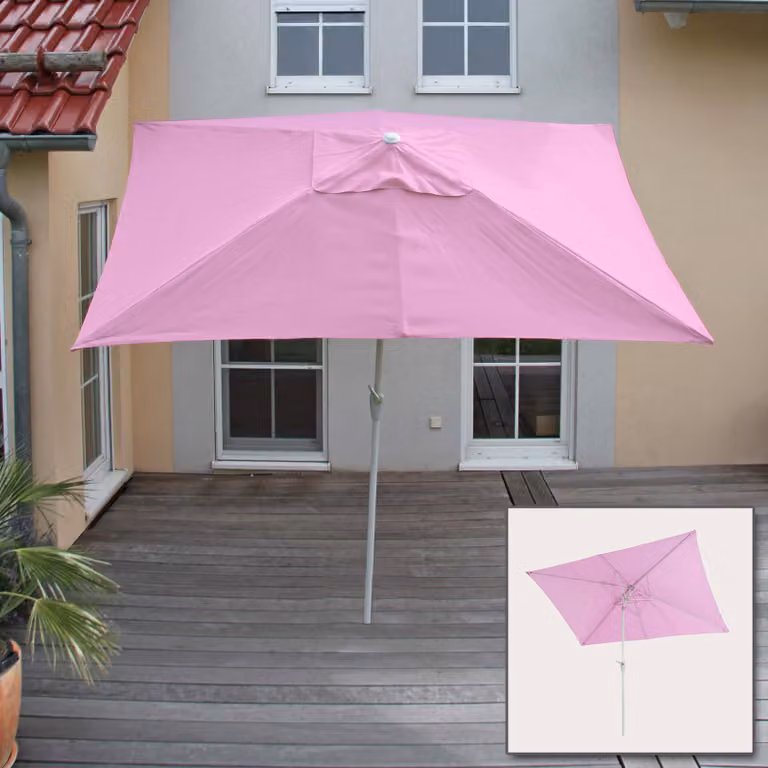 Ombrellone N23, ombrellone da giardino, 2x3m rettangolare inclinabile, poliestere/alluminio 4,5kg Protezione UV 50+ ~ lilla
