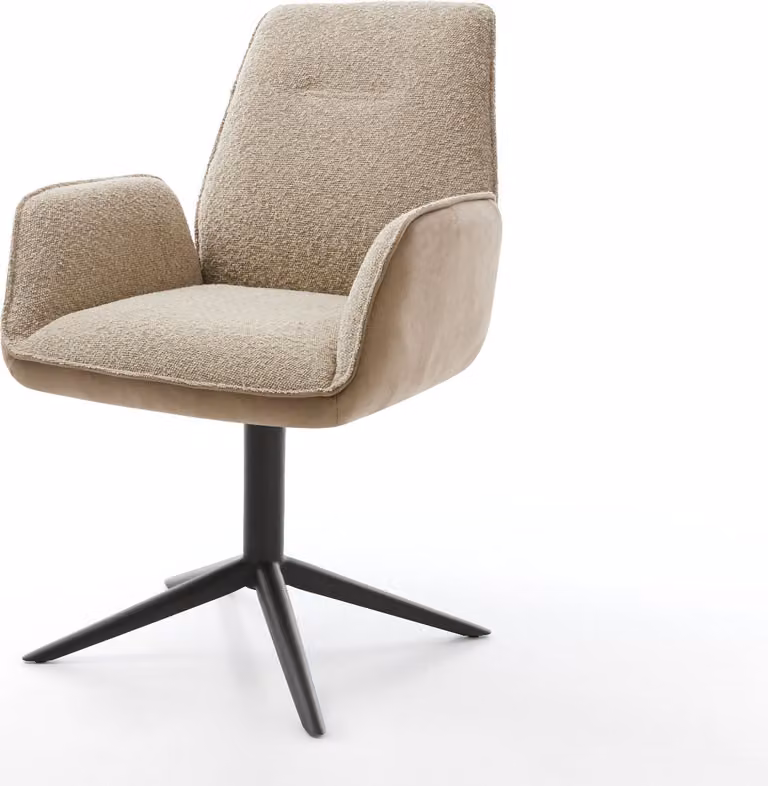 DELIFE Sedia girevole Zoa-Flex, combinazione di materiali, base a cinque razze color grafite, rotazione a 360°, funzione basculante, molle insacchettate