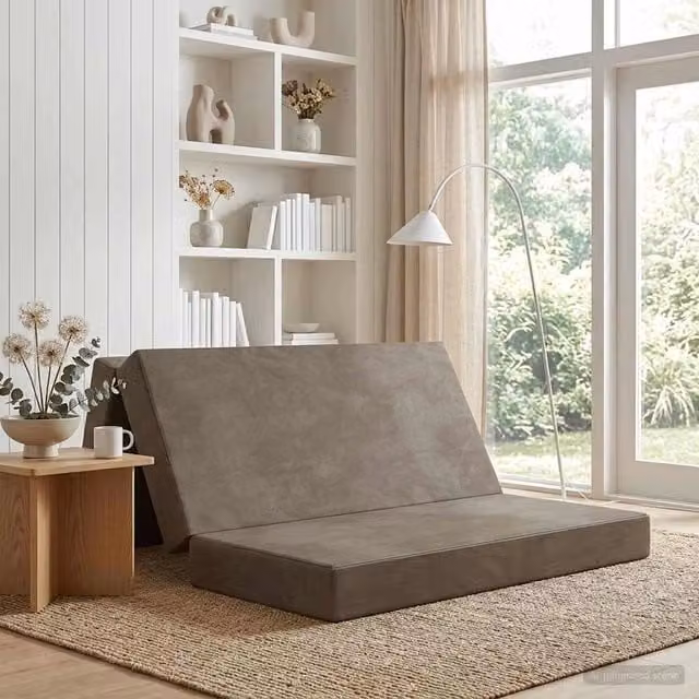 Divano Letto Pieghevole Moderno vidaXL Grigio L: 140 cm, P: 67 cm, H: 45 cm – 1