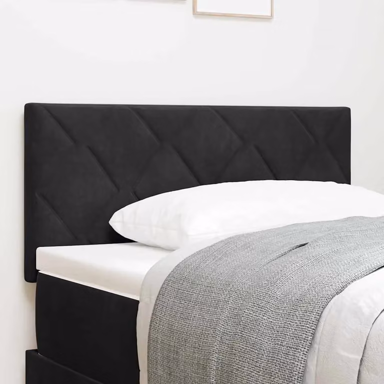 Testiera per letto vidaXL in velluto nero con illuminazione LED integrata e porta di ricarica USB, Larghezza: 100 cm