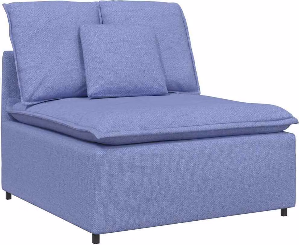Modulo Centrale Divano Modulare con Cuscini Blu Jeans 100 cm