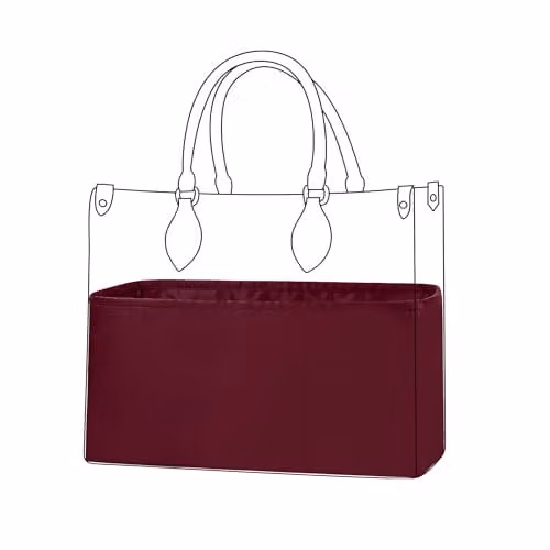 DGAZ Inserto per Organizzatore in Seta, Organizer Borsa per LV OnTheGo PM/MM/GM, Organizzatore Interno Borsa Leggero (Rouge h, MM)