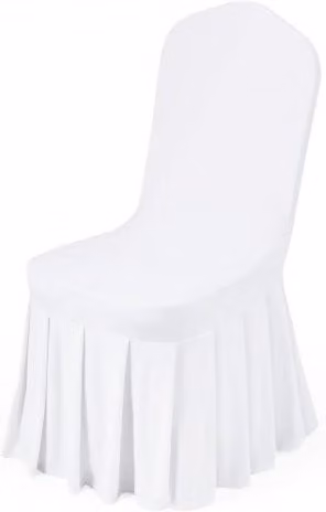 Set di 30 coprisedie VEVOR bianchi in poliestere e spandex, lavabili e rimovibili con parte anteriore piatta, adatti per matrimoni e ristoranti, L 51 x P 45 x H 95 cm