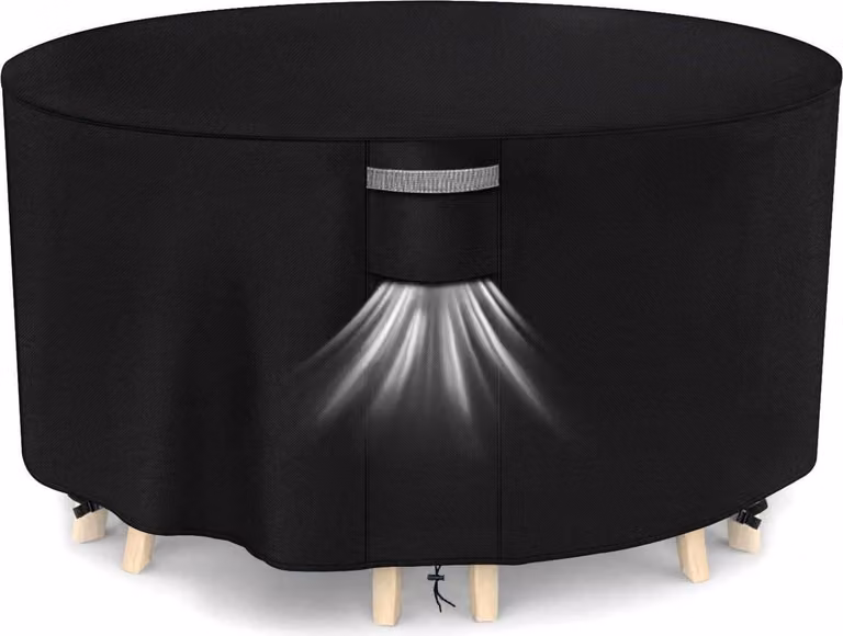 Dokon Copri Mobili da Giardino Rotondo Ø230x100cm Tessuto Oxford Invernale