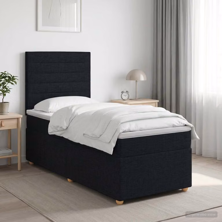 Maison Exclusive - Letto boxspring con materasso nero 90 x 190 cm Tessuto